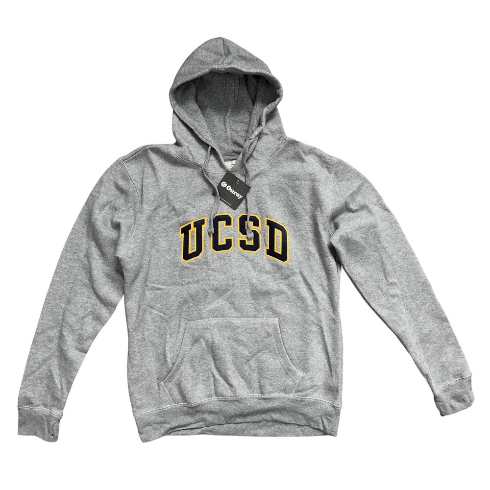 Ouray UCSD Gray Sweatshirt Pullover Hoodie Sweater Thumb Holes Size M - Picture 1 of 8